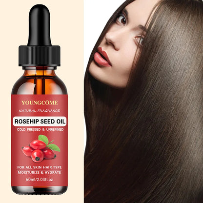 Cosmetics Rosehip Oil for Face & Softer Glowing Skin, Rosehip Seed Face Oil for Facial & Gua Sha Massage&Hair Care