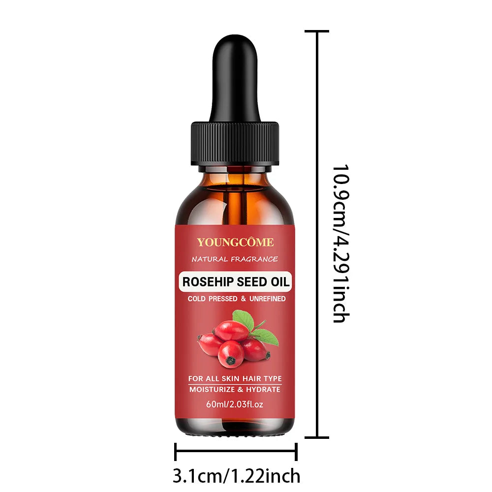 Cosmetics Rosehip Oil for Face & Softer Glowing Skin, Rosehip Seed Face Oil for Facial & Gua Sha Massage&Hair Care