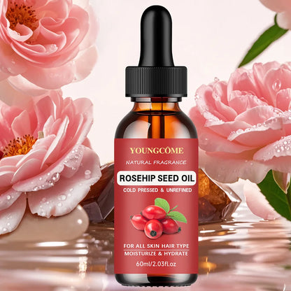 Cosmetics Rosehip Oil for Face & Softer Glowing Skin, Rosehip Seed Face Oil for Facial & Gua Sha Massage&Hair Care