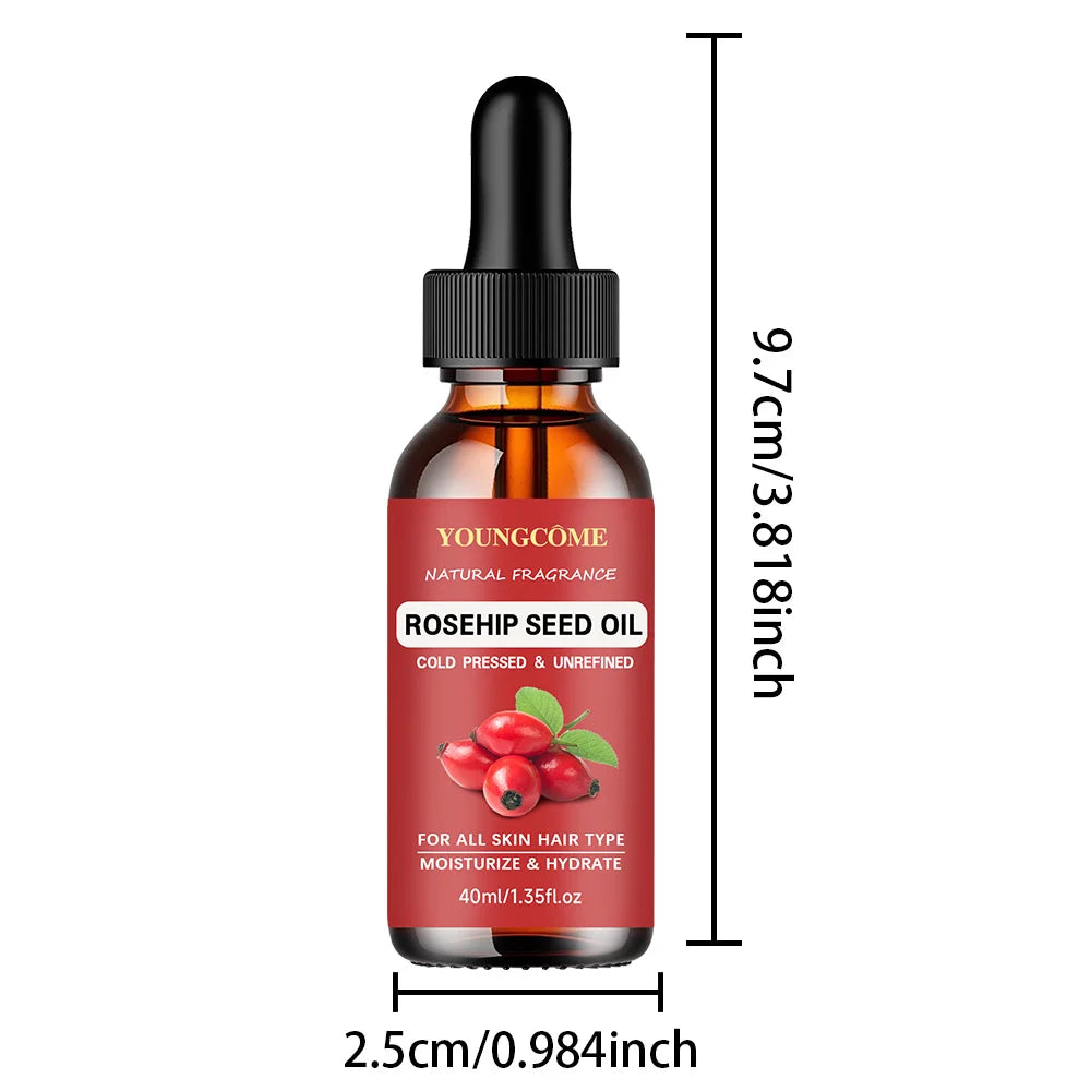 Cosmetics Rosehip Oil for Face & Softer Glowing Skin, Rosehip Seed Face Oil for Facial & Gua Sha Massage&Hair Care