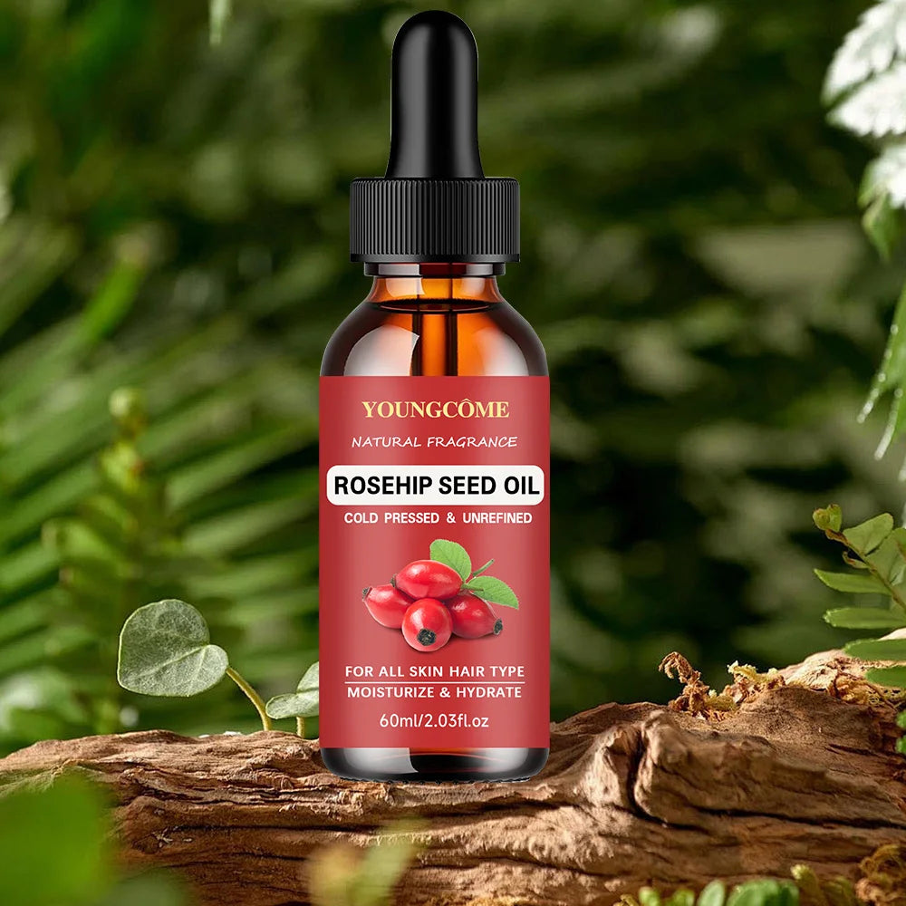 Cosmetics Rosehip Oil for Face & Softer Glowing Skin, Rosehip Seed Face Oil for Facial & Gua Sha Massage&Hair Care