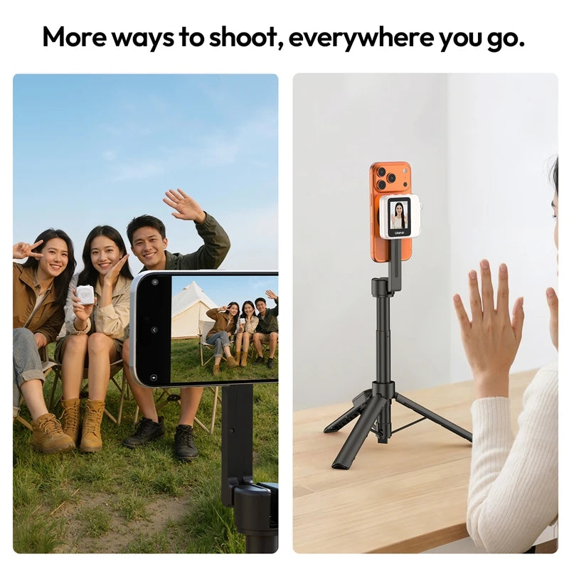 VM02 Wireless Magnetic Selfie Monitor Screen for Iphone 17 16 15 for Android Smartphone Travel Livestreaming Vlog Shots